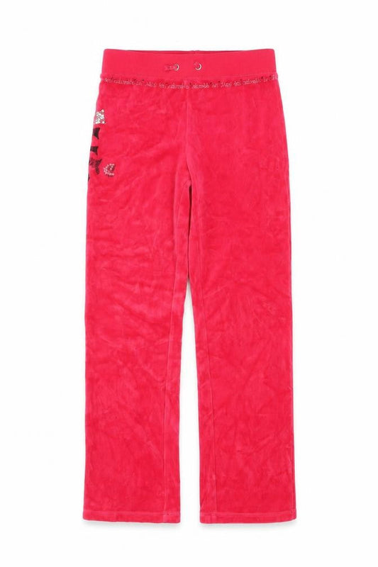 Juicy Couture Girls Red Velour Sweatpants Age 8 Years Elastic Waist