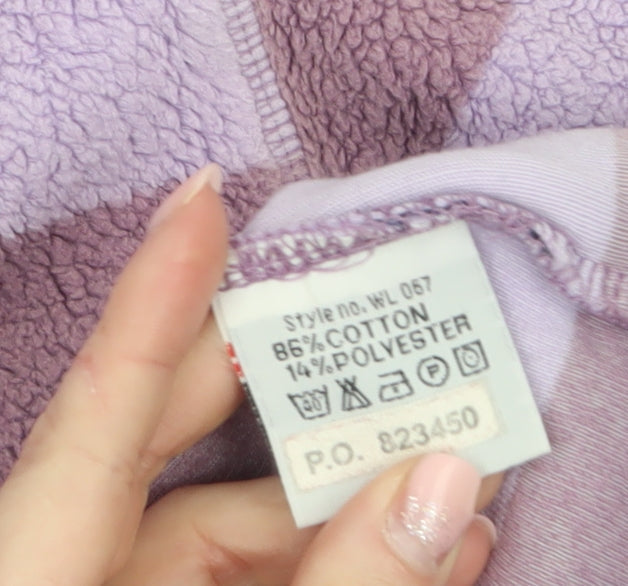 Boden Women's Purple Striped 1/4 Zip Fleece Sweatshirt XL