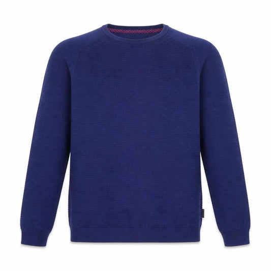 Ted Baker Men Blue Wool Blend Crew Neck Pullover Jumper Size S