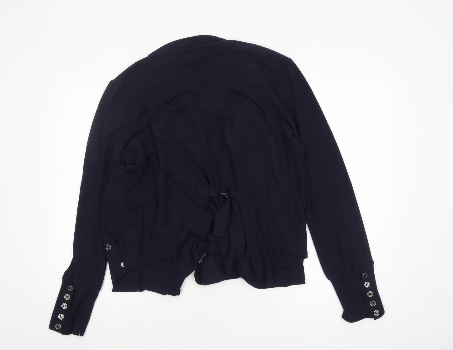 Stella Women Blue Size 16 Collared Button Cuff Cardigan