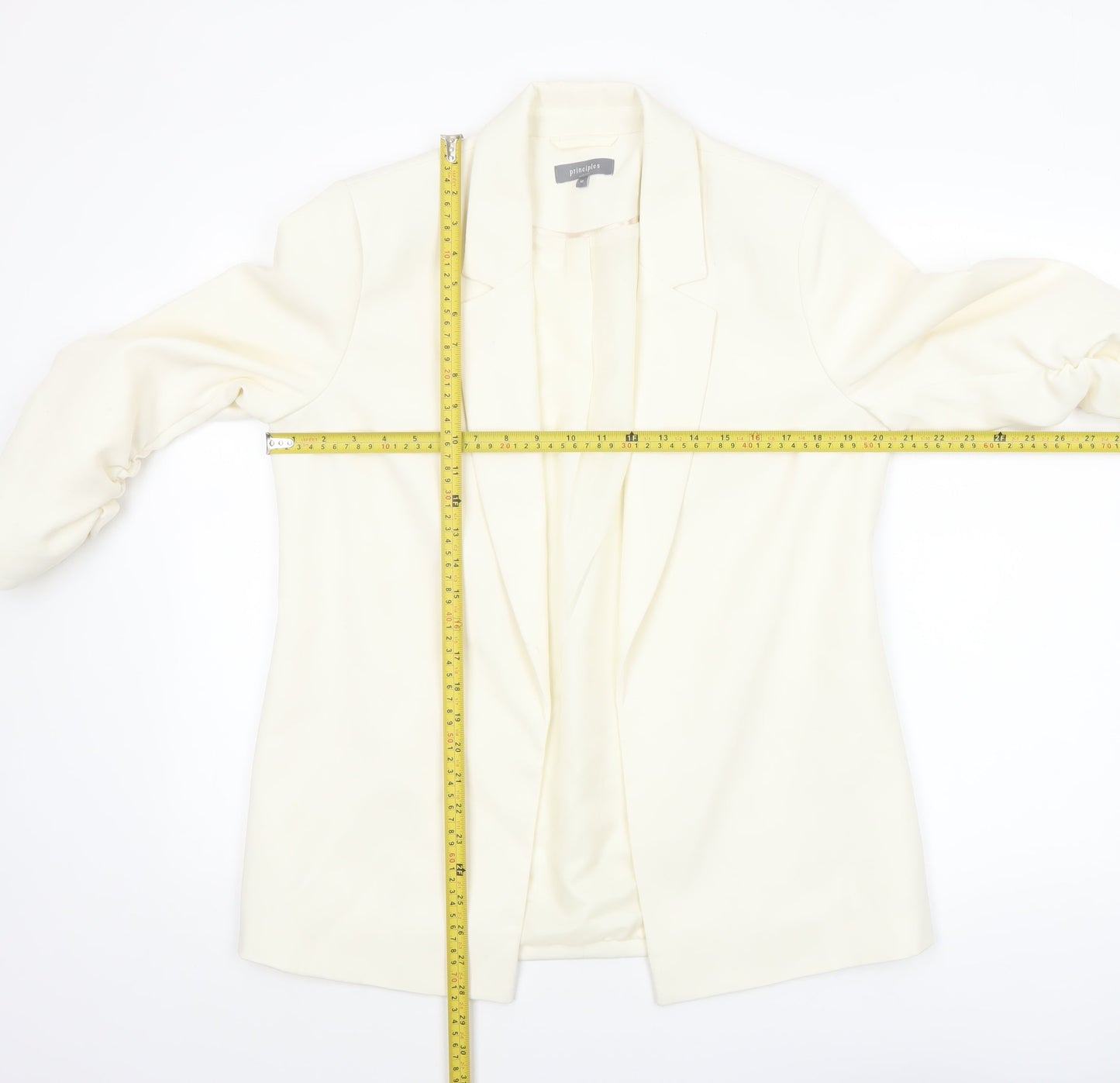 Principles Women's Ivory Size 10 Notch Lapel Tailored Blazer Jacket