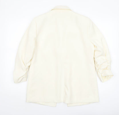 Close-up detail of Principles Women's Ivory, size 10, Notch Lapel Tailored Blazer Jacket