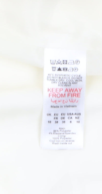 Brand and care label for Principles Women's Ivory, size 10, Notch Lapel Tailored Blazer Jacket