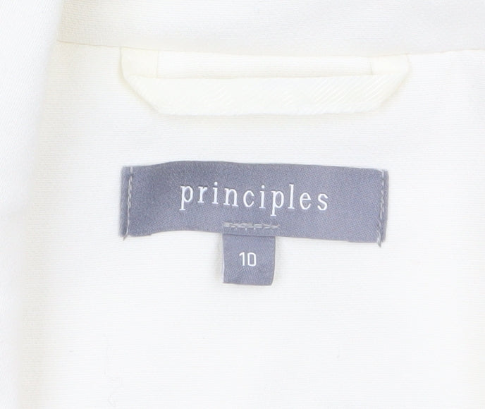 Principles Women's Ivory Size 10 Notch Lapel Tailored Blazer Jacket