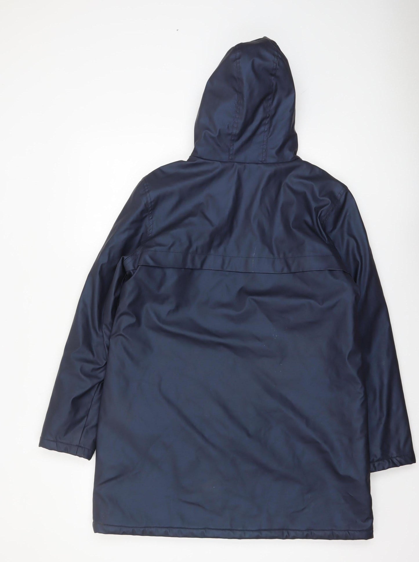 Marks and Spencer Girls Blue Hooded Rain Coat 15-16 Years Waterproof Lined