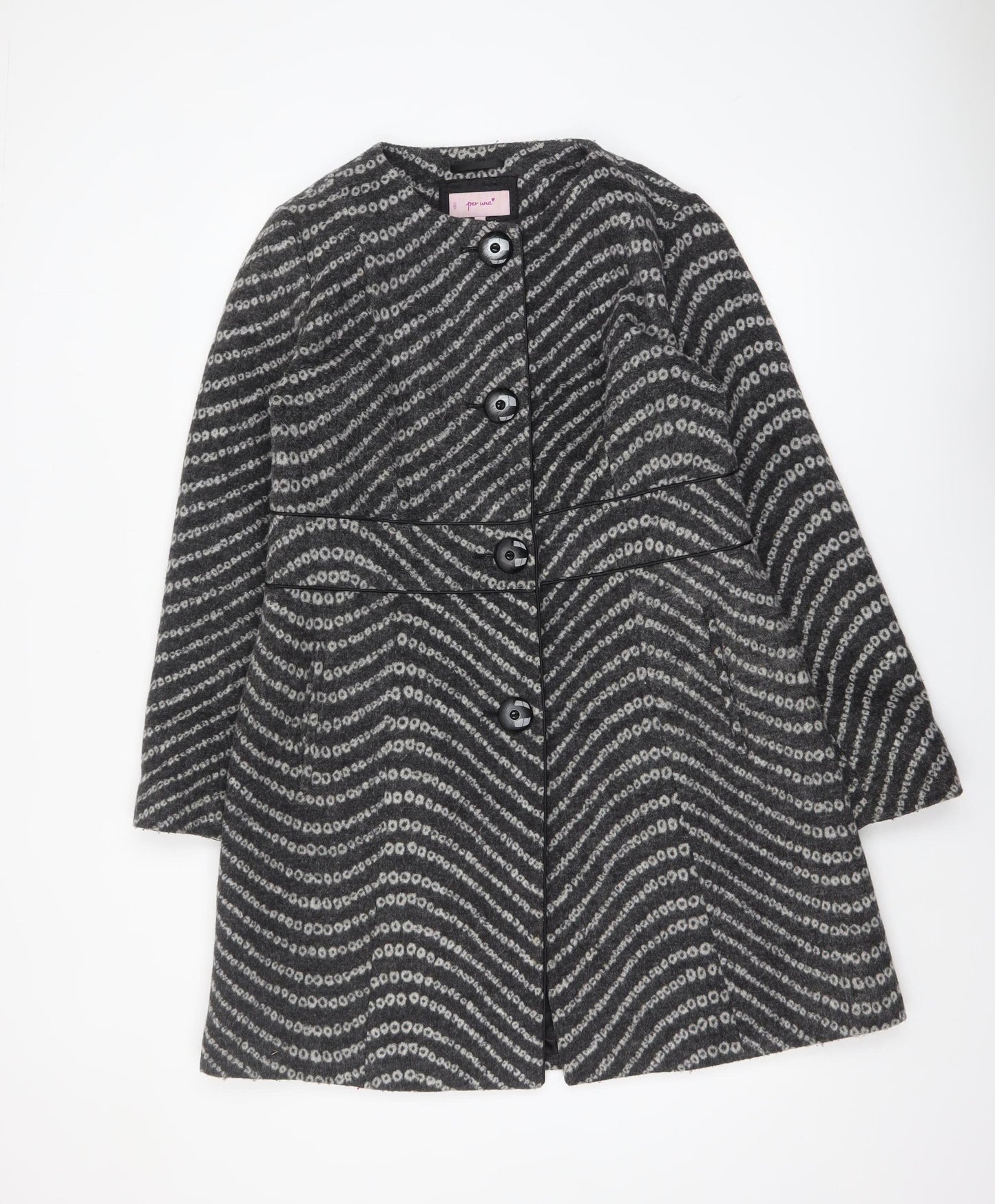 Marks and Spencer Per Una Women's Grey Wool Blend Overcoat Size 14