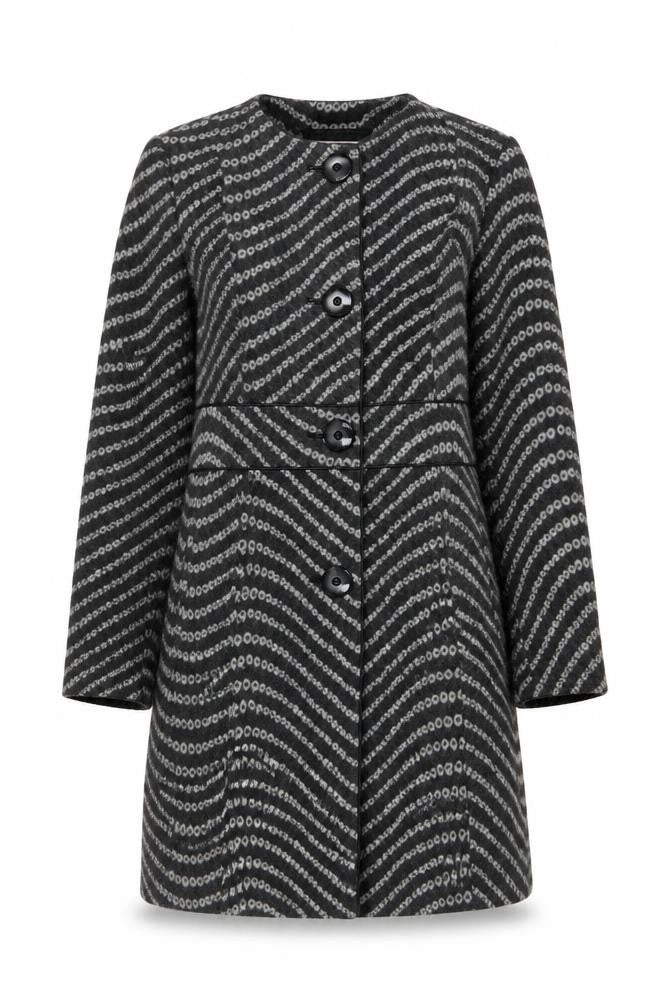 Marks & Spencer Per Una Women's Grey Wool Blend Overcoat Size 14