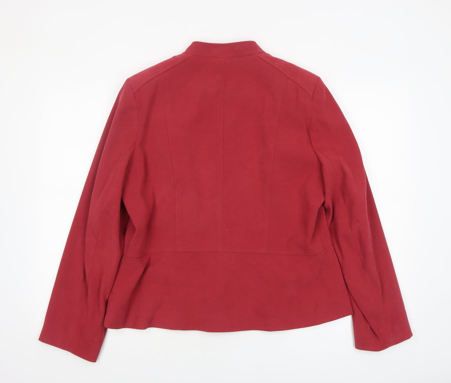 EWM Women's Red Size 16 Classic Mid-Length Zip Jacket