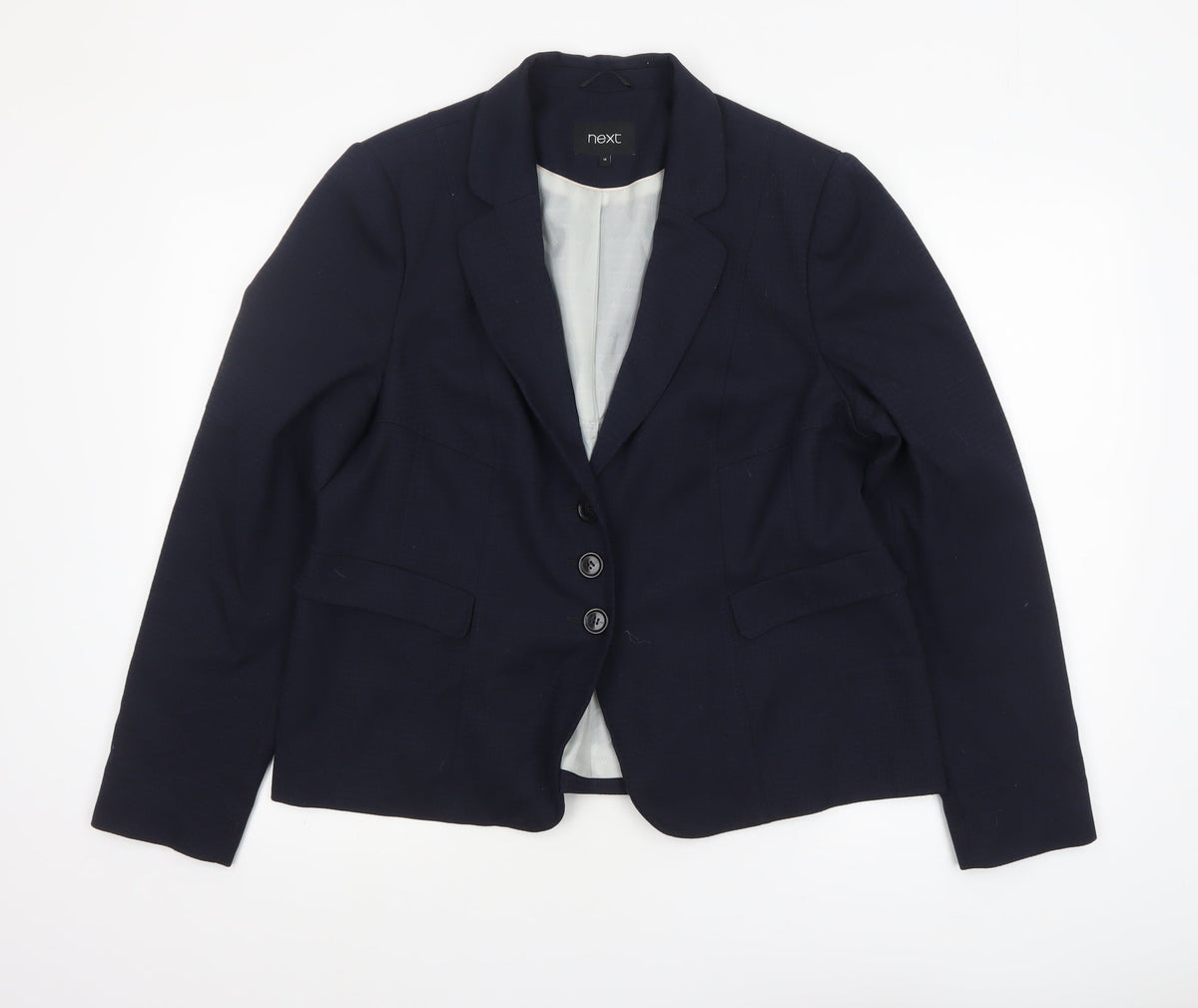 Next Women's Blue Size 18 Classic Lined Tailored 3 Button Blazer Jacket