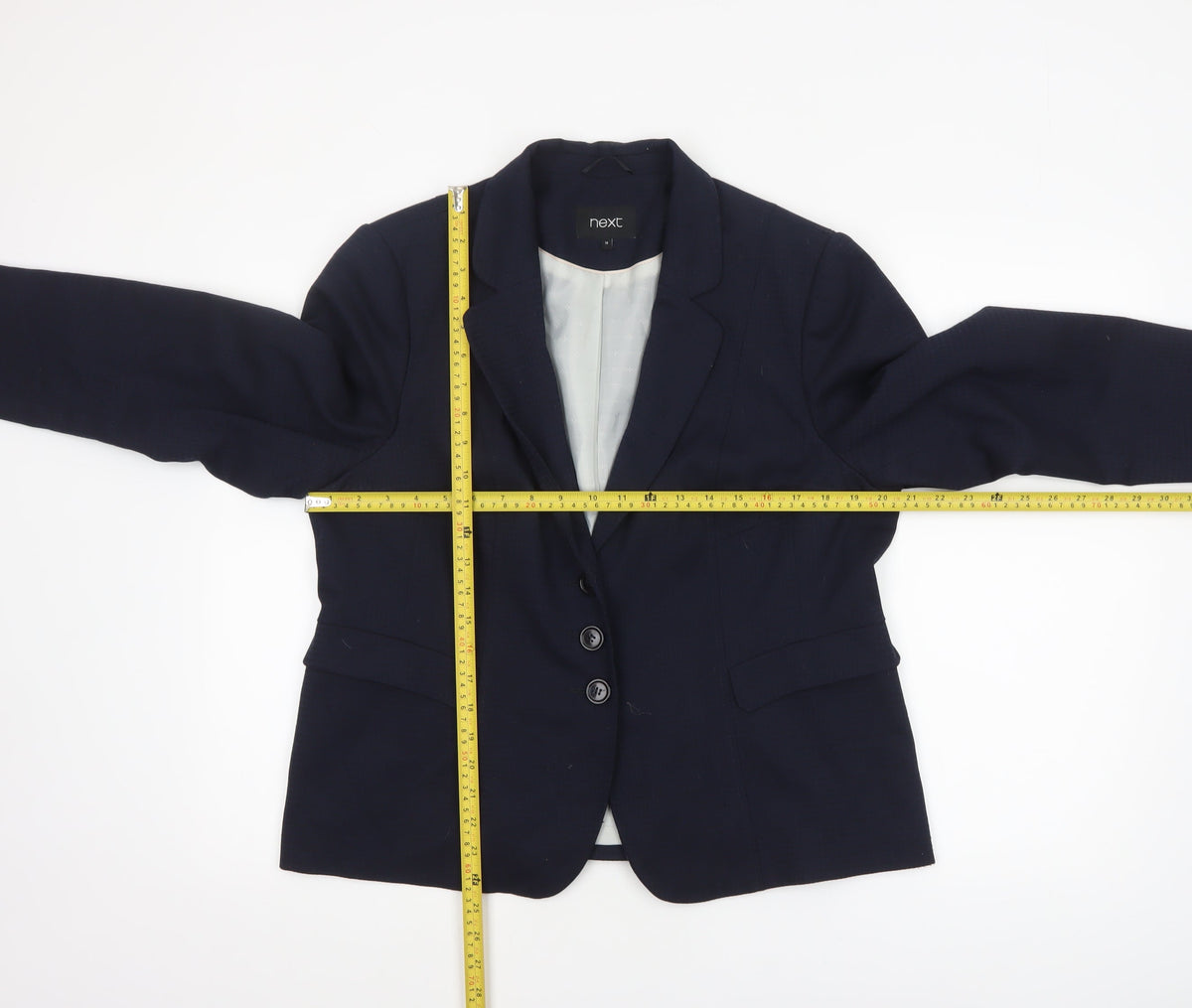 Next Women's Blue Size 18 Classic Lined Tailored 3 Button Blazer Jacket