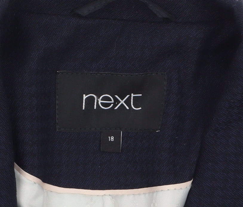 Next Women's Blue Size 18 Classic Lined Tailored 3 Button Blazer Jacket