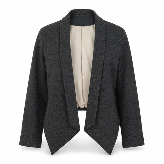 River Island Women's Grey Size 8 Cropped Tailored Suit Jacket