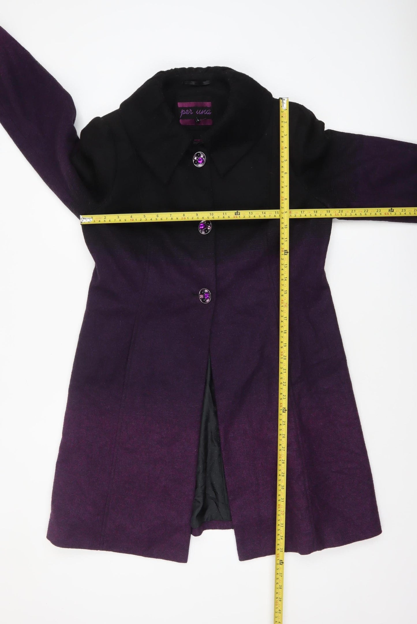 Marks and Spencer Per Una Women’s Purple Wool Blend Overcoat Size 14