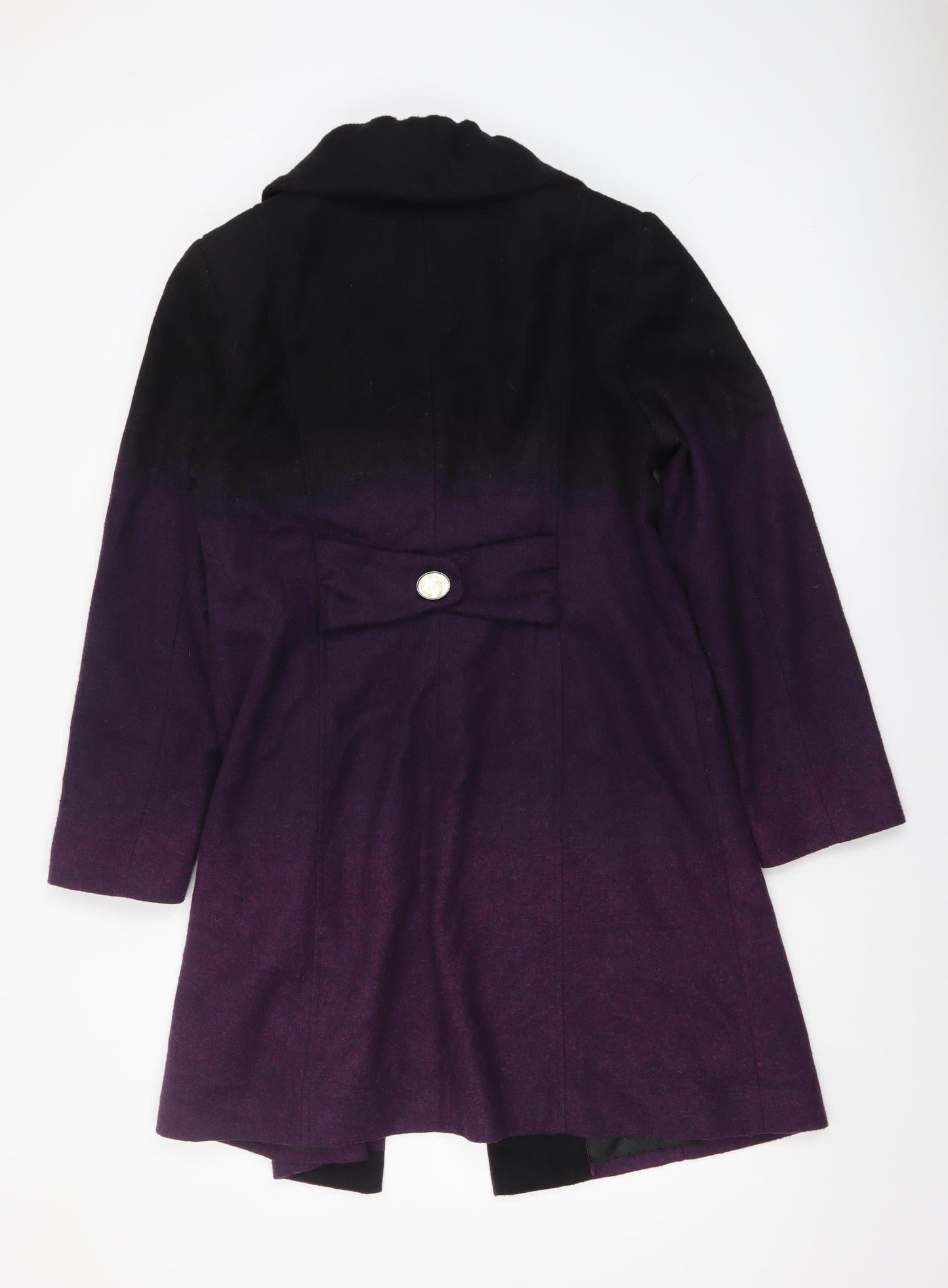 Marks and Spencer Per Una Women’s Purple Wool Blend Overcoat Size 14
