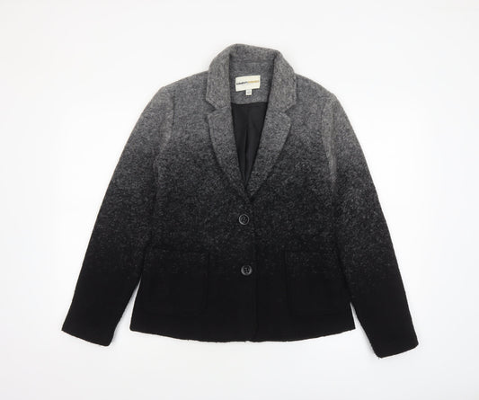 Clements Ribeiro Portobello Womens Grey Black Wool Blend Single-Breasted Blazer UK10