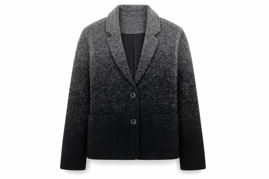 Clements Ribeiro Portobello Womens Grey Black Wool Blend Single-Breasted Blazer UK10