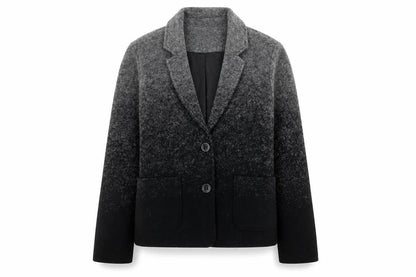 Clements Ribeiro Portobello Womens Grey Black Wool Blend Single-Breasted Blazer UK10