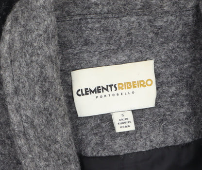 Clements Ribeiro Portobello Womens Grey Black Wool Blend Single-Breasted Blazer UK10
