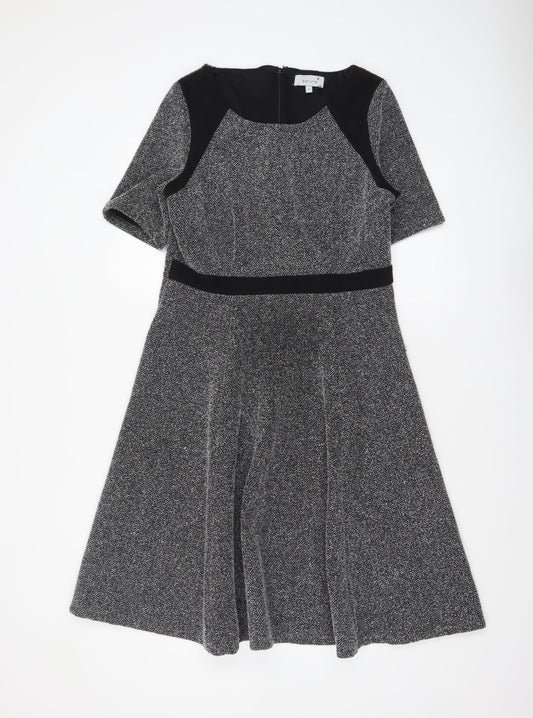 Marks and Spencer Per Una Grey Fit & Flare Tweed Dress Women’s Size 14