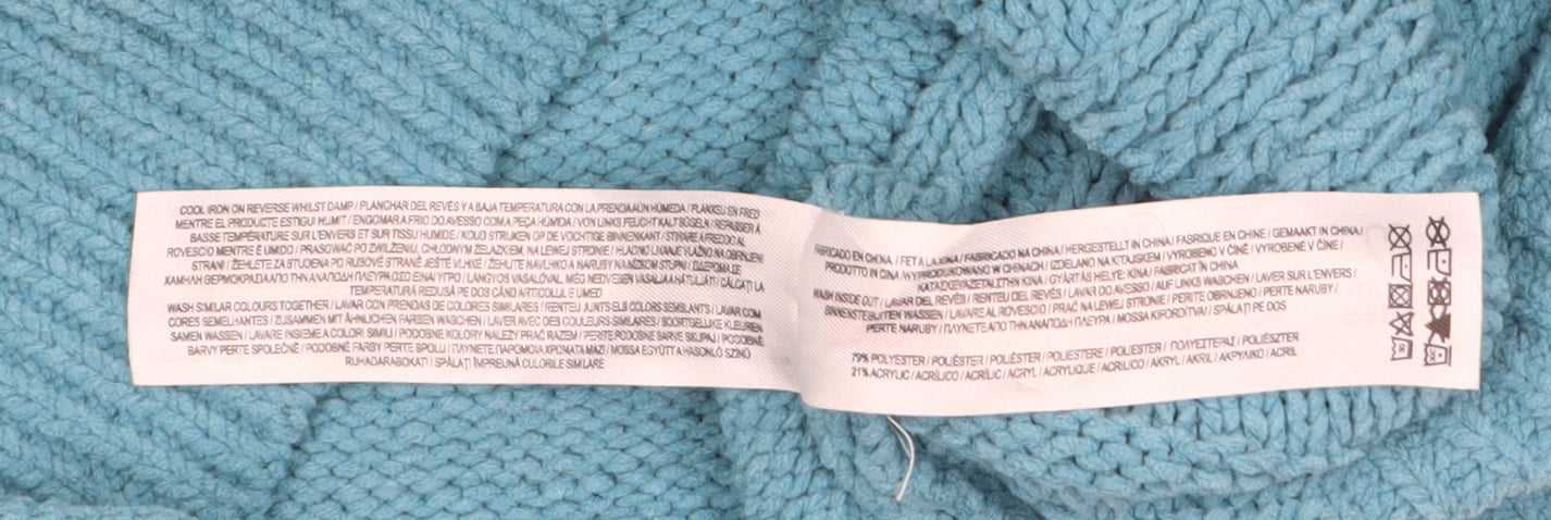 Primark Womens Blue Cable-Knit Pullover Jumper Size S