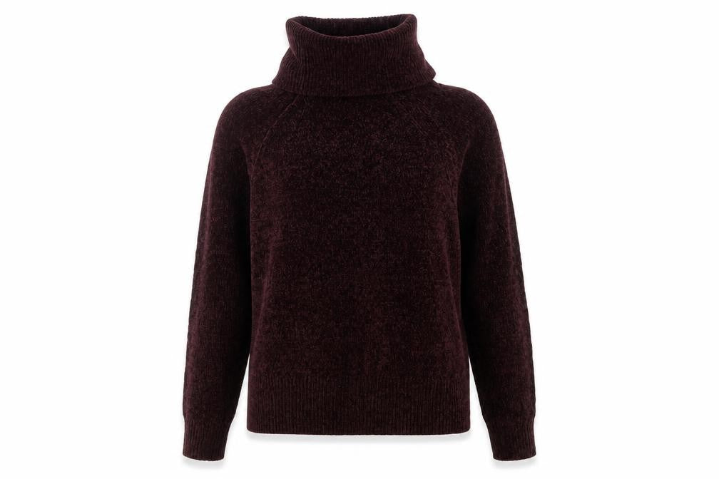 F&F Women’s Purple Roll Neck Chunky Knit Jumper Size 6