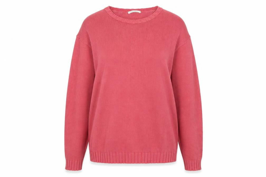 Marks & Spencer Women’s Pink Crew Neck Cotton Jumper Small