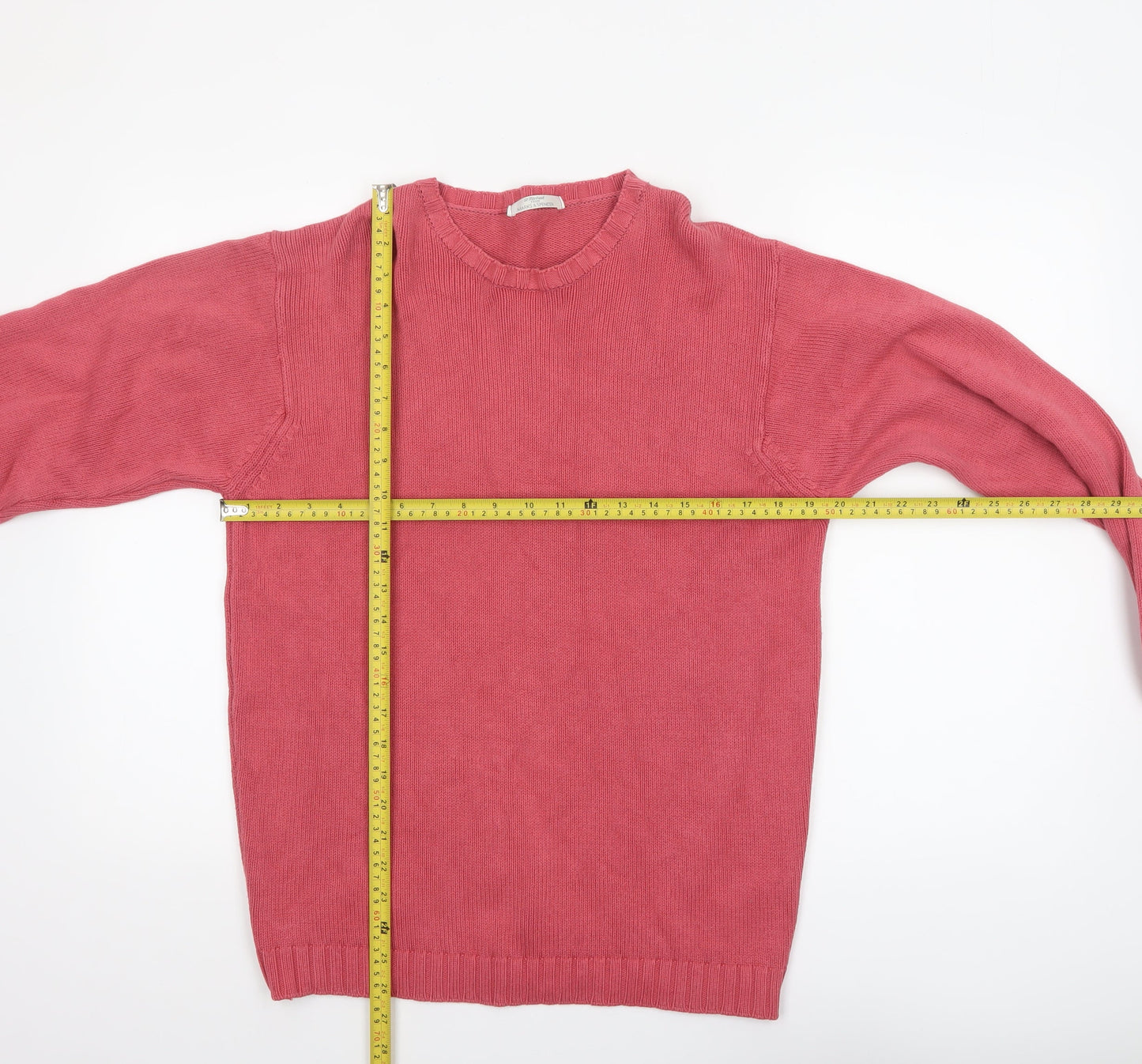 Marks and Spencer Women’s Pink Crew Neck Cotton Jumper Small