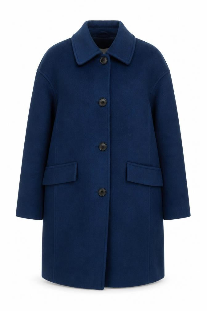 Marks & Spencer Women’s Blue Wool-Look Mid-Length Coat Size 8