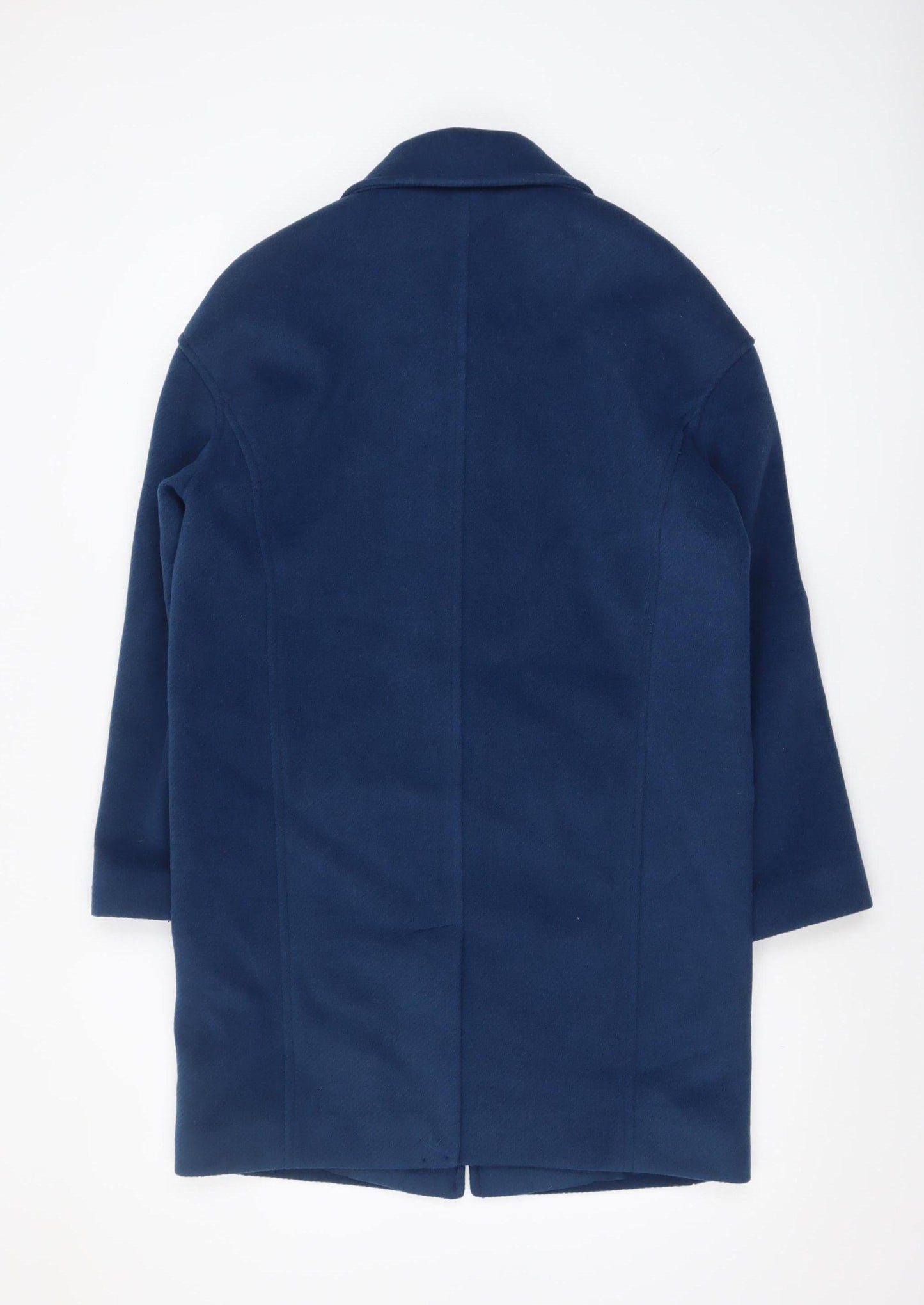 Marks and Spencer Women’s Blue Wool-Look Mid-Length Coat Size 8