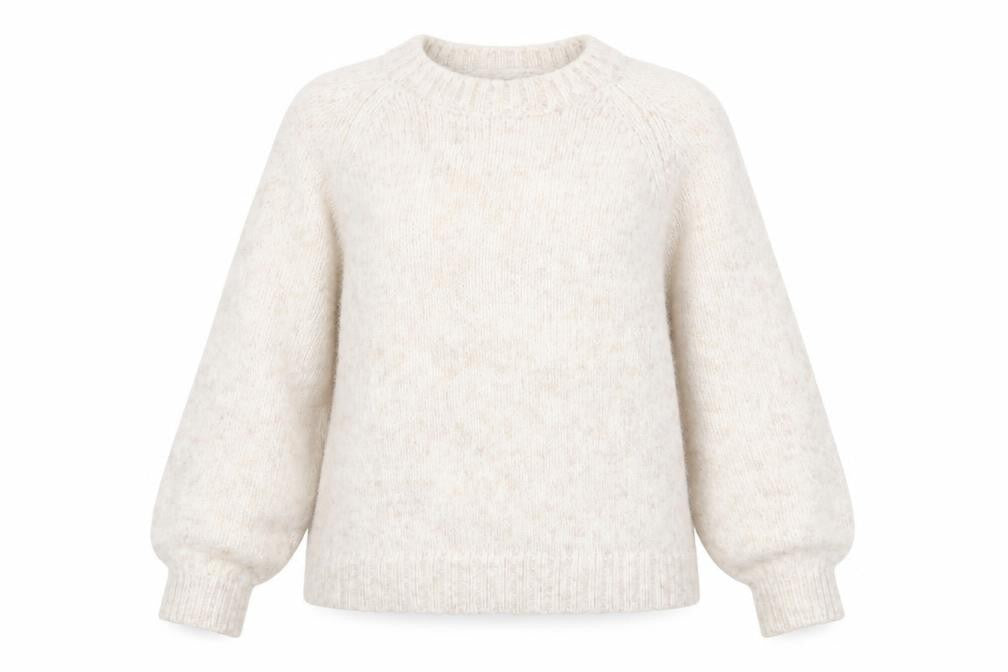 F&F Women Ivory Knit Pullover Jumper Size S Long Sleeve Crew Neck