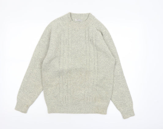 Damart Women's Grey Cable-Knit Crew Neck Pullover Jumper XS