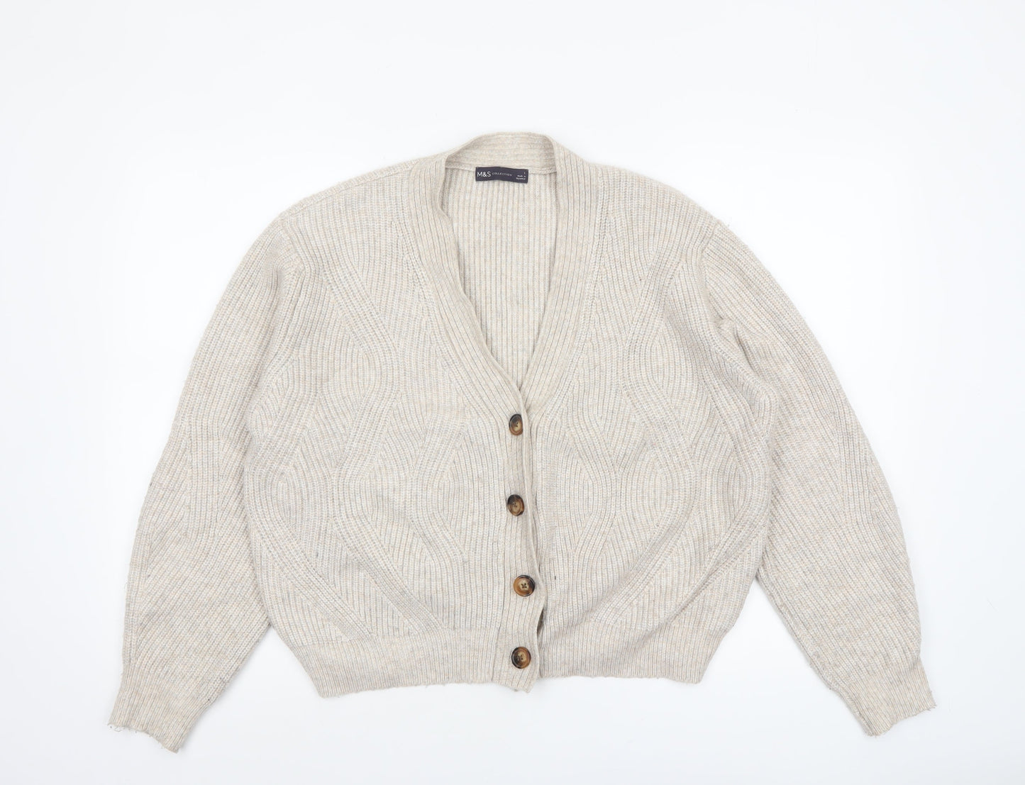 Marks and Spencer Women’s Beige Chunky Knit Cardigan L