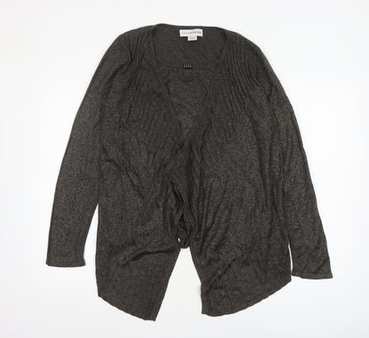 Sag Harbor Women's Grey Knit Open Cardigan Size M