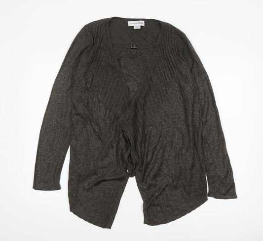 Sag Harbor Women's Grey Knit Open Cardigan Size M