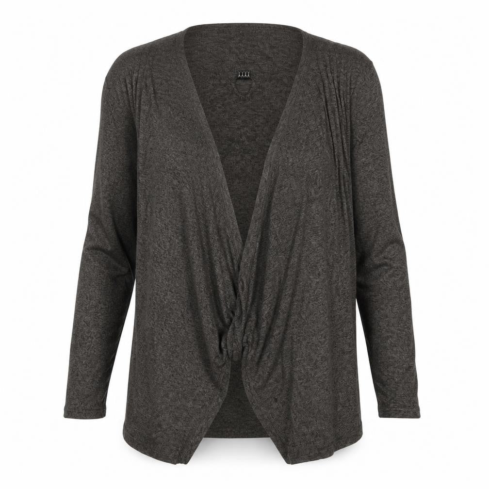 Sag Harbor Women's Grey Knit Open Cardigan Size M