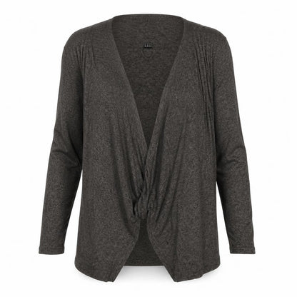 Sag Harbor Women's Grey Knit Open Cardigan Size M