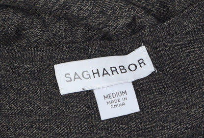 Sag Harbor Women's Grey Knit Open Cardigan Size M