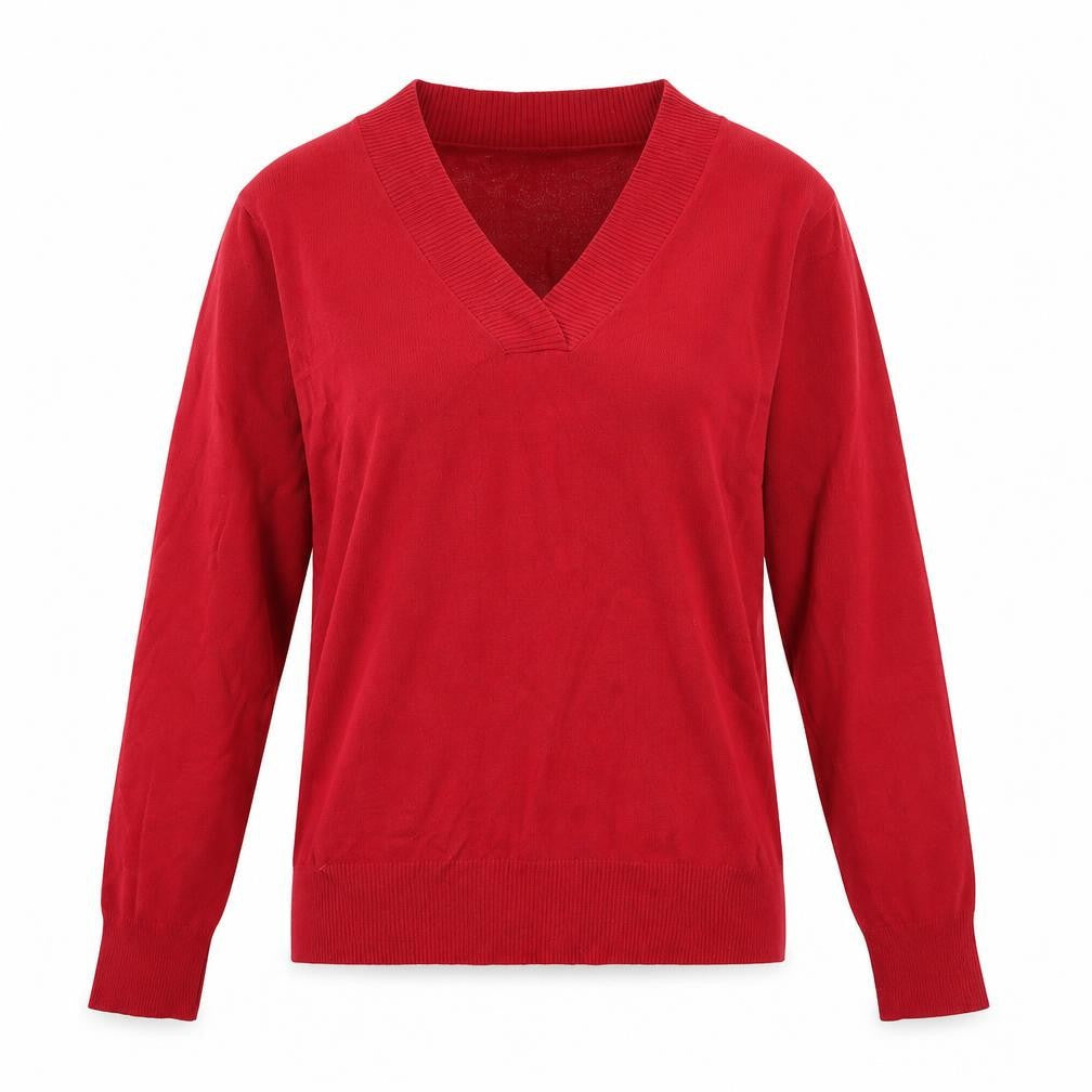 Gap Womens Red V-Neck Long Sleeve Pullover Knit Jumper L