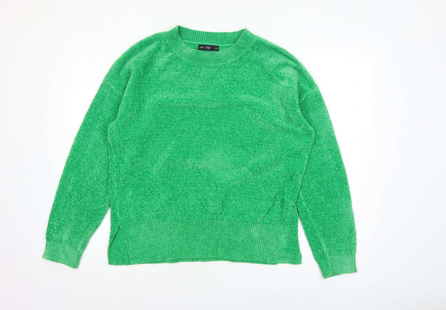 F&F Women’s Green Crew Neck Knit Pullover Jumper Size 14