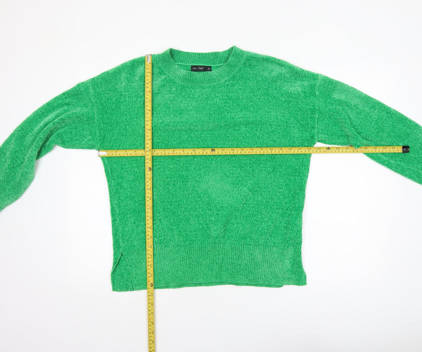 F&F Women’s Green Crew Neck Knit Pullover Jumper Size 14