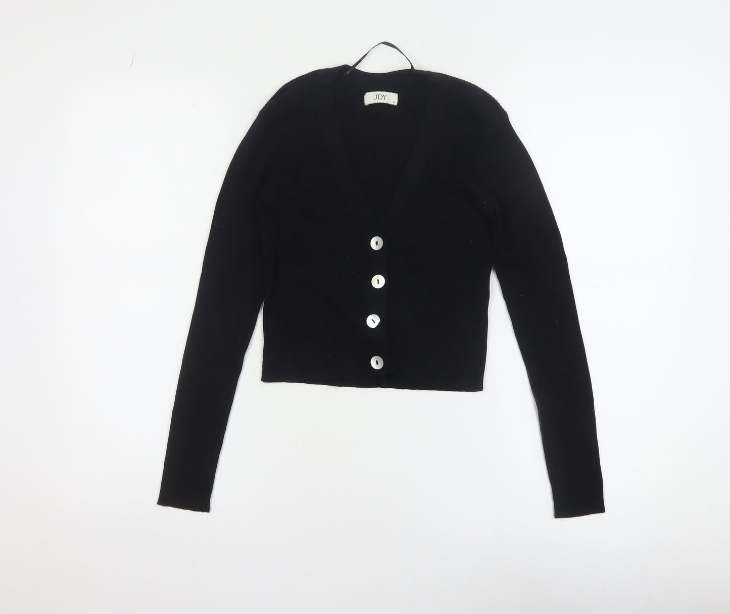 Jacqueline de Yong Women's Black V-Neck Button Knit Cardigan Size S