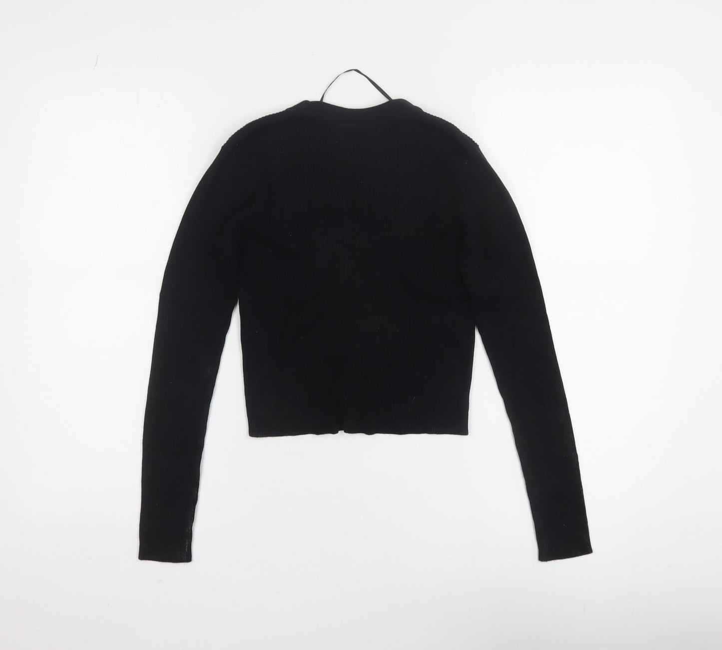Jacqueline de Yong Women's Black V-Neck Button Knit Cardigan Size S