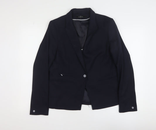 Next Tailoring Women's Black Blazer Size 14 Regular Single Breasted Jacket