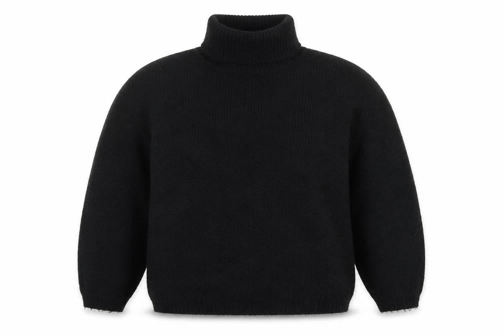 ASOS DESIGN Women's Black Roll Neck Chunky-Knit Jumper Size S