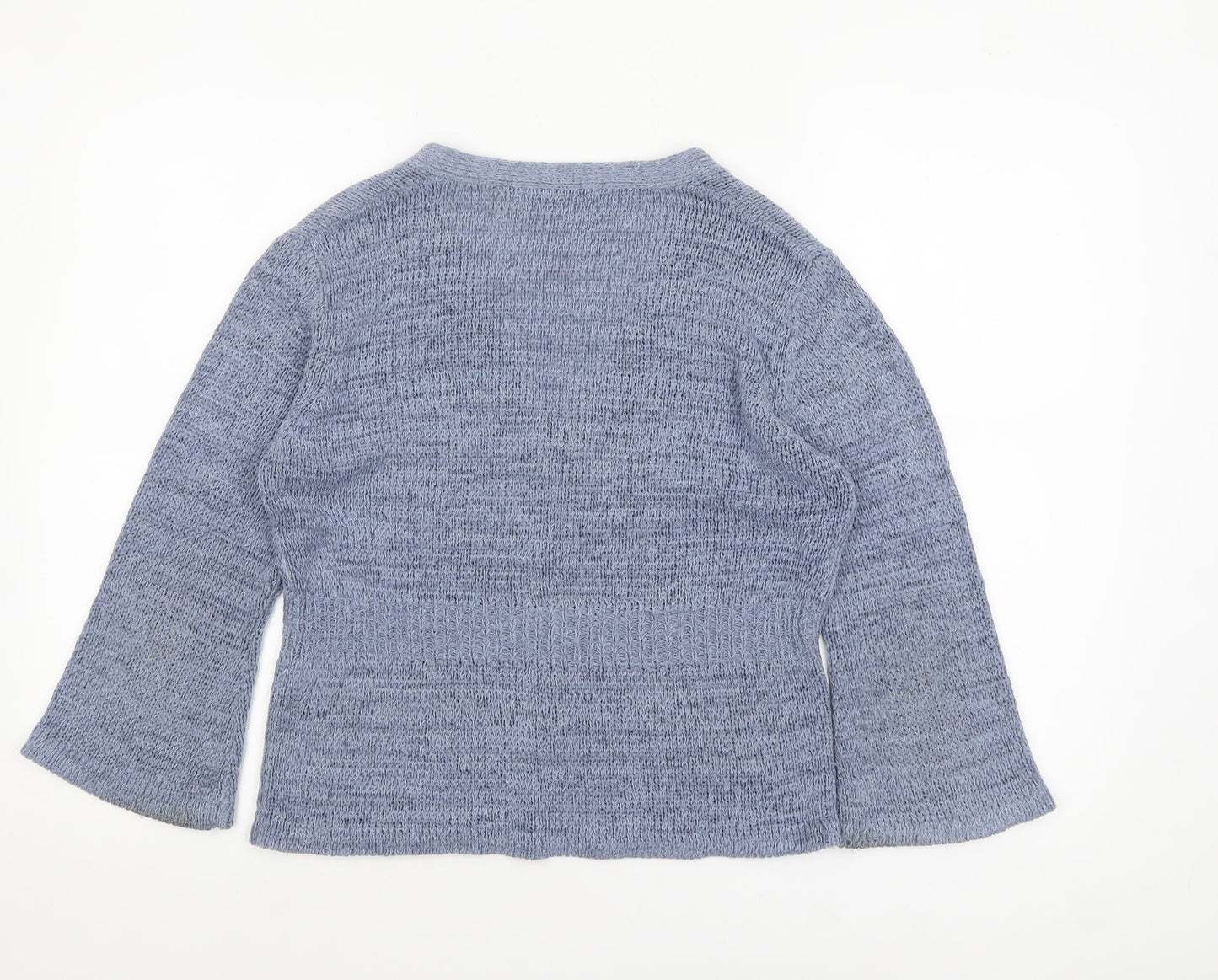 Marks and Spencer Women Blue Knit Cardigan UK 12 V-Neck Lightweight