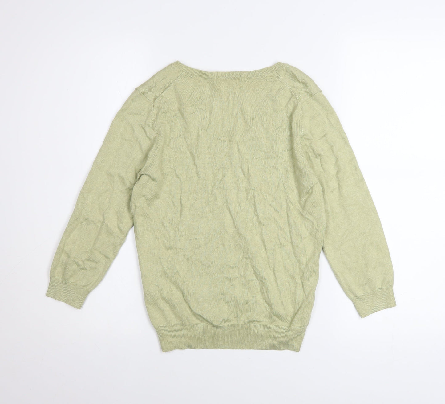 Marks and Spencer Women’s Green V-Neck Long Sleeve Jumper Size 14