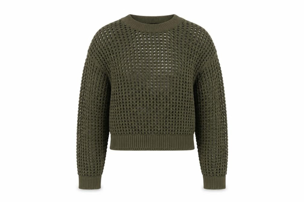 New Look Girls Green Knit Pullover Jumper Age 10-11 Years Acrylic Crew Neck