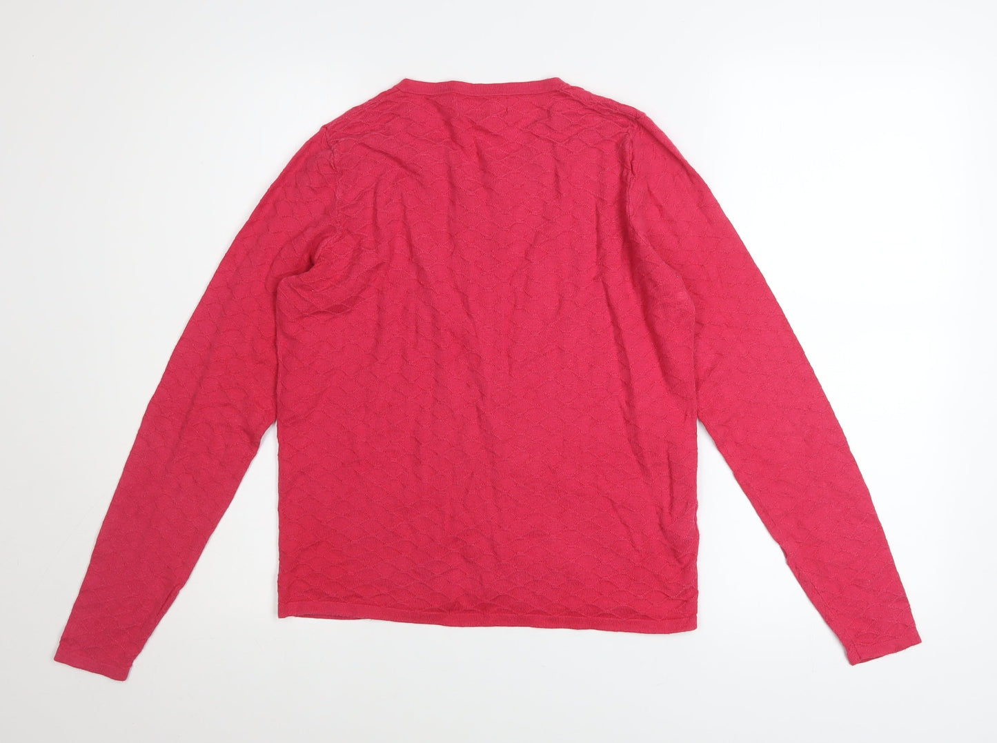 Next Womens Pink Knit Button Cardigan Size 10 Long Sleeve
