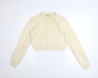 House of London Women's Ivory Fluffy Pullover Jumper Size S