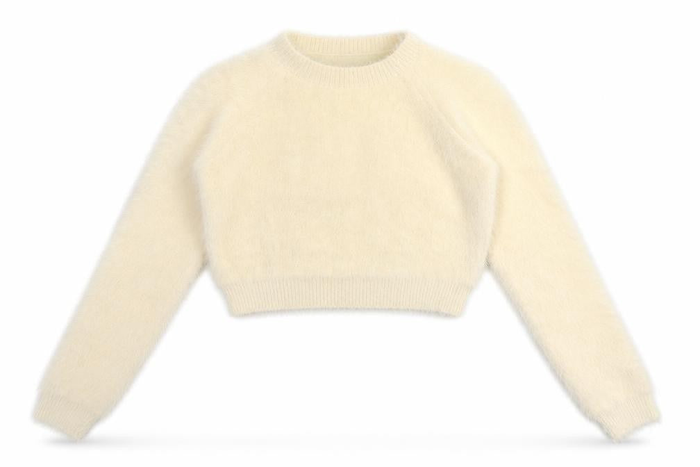 House of London Women's Ivory Fluffy Pullover Jumper Size S